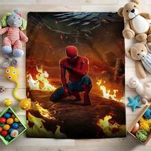 1pc Cartoon Character Printed Blanket,Superhero Movie Print Blanket,Retro Cartoon Style Throw Blanket,Cartoon Character Printed Blanket,All-Season Universal Nap Blanket,Character Home Decor Blanket,Modern Fashion Gift Suitable For Home Bedroom Bed Sofa Office Lunch Break Cover Picnic Blanket - Nhiều màu - Xem 3