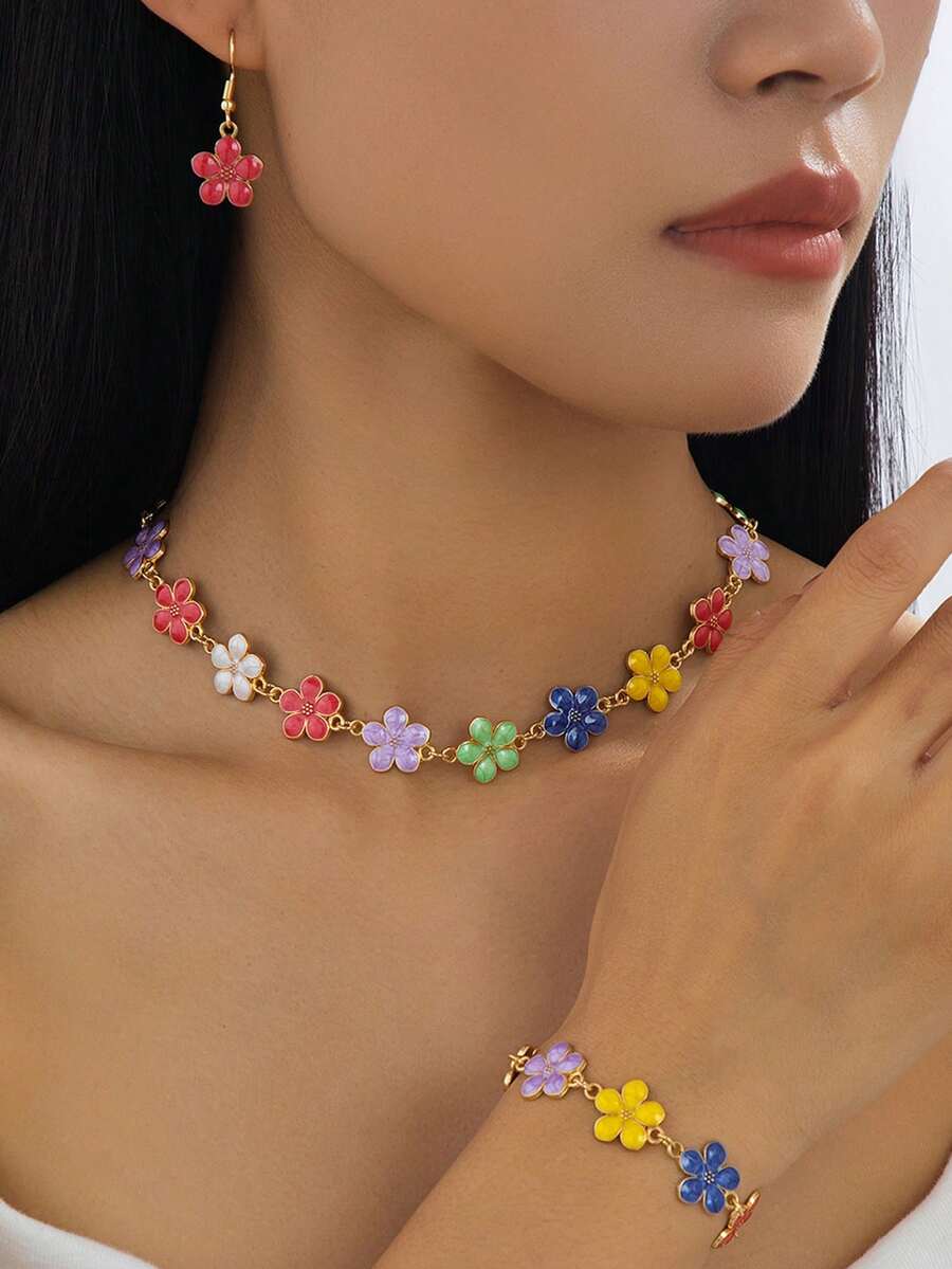 Elegant Personalized Purple Flower Bead Jewelry, Versatile High-End Gift - Colorful - View 1