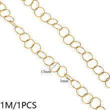 1m 304 Stainless Steel 18K Gold Plated Mixed Paperclip Chain, Oval And Rectangular Links Suitable For DIY Jewelry Making - Chain - View 24