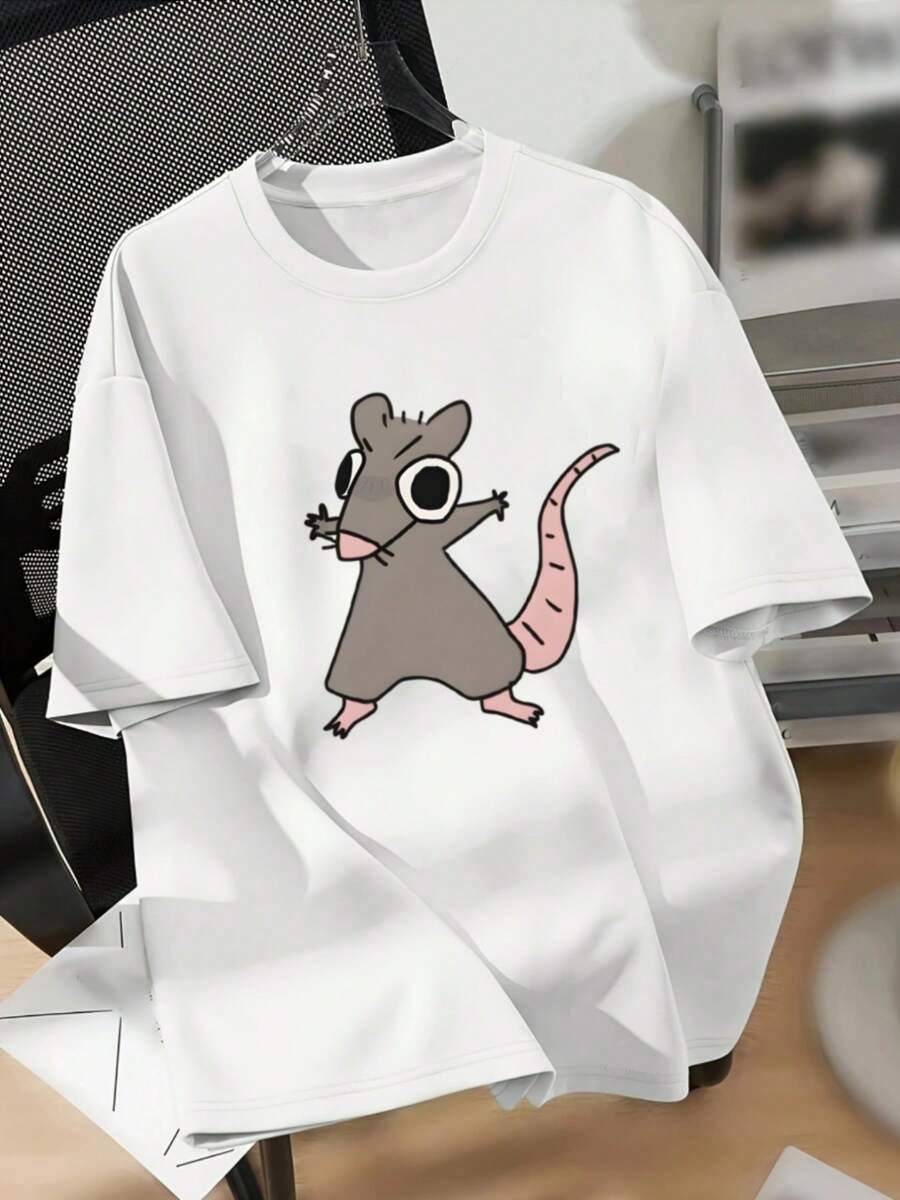 Women's Essential Casual T-Shirt, Loose And Fashionable T-Shirt With An Attractive Design, Lightweight Printed T-Shirt, Suitable For Daily Wear, Made Of Soft Cotton For Everyday Use. - 白色 - 查看 1