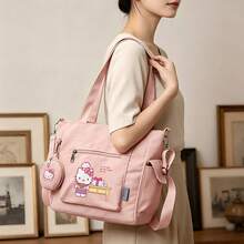 Miniso Sanrio Hello Kitty Pink Casual Multi-Functional Large Capacity Tote Bag 2 Pieces Set With Detachable Coin Purse, Multi-Way Carry, Ideal For Work, Travel, Shopping And Everyday Use - Pink - View 3