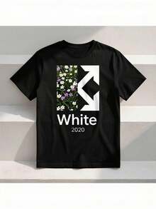 Men's Vintage Floral, Arrow & Geometric Print T-Shirt - Loose And Oversized Fit, Short Sleeves, Crew Neck, Casual All-Season Tee With Multicolored Graphic, Breathable For Casual Wear And Running, Loose And Comfortable. - Back - View 1
