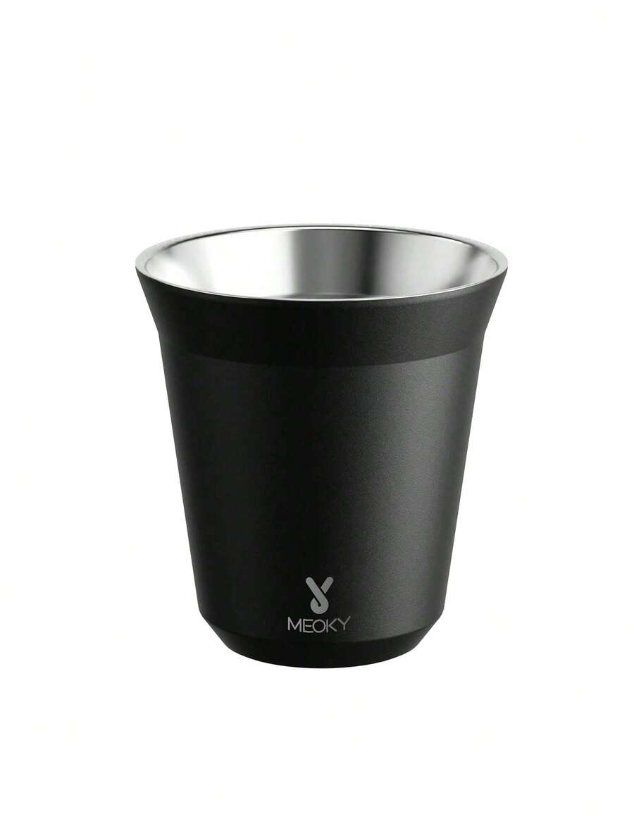 Meoky 6盎司不锈钢浓缩咖啡杯，双层隔热金属小咖啡杯，适合户外和居家使用，轻便易携