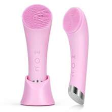 Facial Cleansing Br For Daily Ske, Silicone Erial, Black, Rechargeable With Heat Mas And Brating Eolian - Pink - 查看 7
