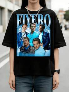 Wicked Fiyero Retro Movie Poster Style Graphic Cotton Summer T-Shirt - Black - View 1