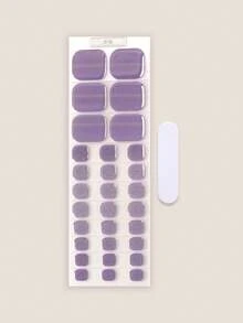 Stiker Kuku Kaki Gel Semi-Kering Baru, Desain Berkilau, Stok Tersedia Grosir, Tahan Air & Tahan Lama untuk Musim Panas - Mauve Purple - View 3