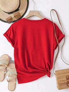 Camiseta Gráfica de Manga Corta y Cuello Redondo para Mujer Talla Grande - "Busqué al Señor y Él Escuchó y Respondió" Lema de Oración Inspirador, Estética de Fe Cristiana, Top Casual para Uso Diario - Blanco - Ver 8