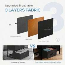 Sweetcrispy Dresser For Bedroom With 8 Drawers Tall Dresser & Chest Of Drawers Fabric Dresser With Wood Top And Sturdy Steel Frame - 黑色 - 查看 4