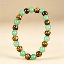 1pc Arpurraina Money Attraction Bracelet With Green Aventurine & Tiger Eye -    Blue Friendship Bracelet Beaded  Jewelry Bracelet Encouragement Fashion Artificial Bracelet  Of   Day Colorblock Beaded Bracelet - Multicolor. - View 6