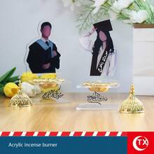 1pc 2026 Graduate Minimalist Aroma Diffuser Decor (Includes Incense Holder), Transparent Acrylic Home Desktop Decoration, With Arabic Calligraphy Blessing, Unisex Graduation Commemorative Gift, Suitable For Office Desk, Dining Table, Graduation Ceremony, Graduation Party Decoration, Holiday Gift - A - View 4