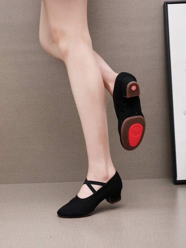3cm Mid-Low Heel Teacher Dance Shoes, Canvas Sneakers, Indoor/Outdoor Rubber Soft Sole Sports Shoes, Latin Dance Shoes, Ballet Dance Shoes, Teacher Dance Shoes, Salsa Dance, Modern Dance, Practice Dance, Performance Dance, Ballroom Dance, Comfortable, Soft, Lightweight, Breathable