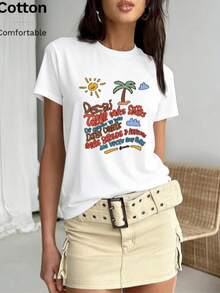 Women T-Shirts - 白色 1 - 查看 3
