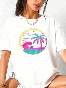 Funny 100% Cotton T-Shirts For Women Happine-2Pure-Cotton - White 1 - View 9