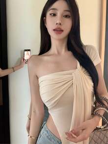 Women Tops - Khaki - View 6