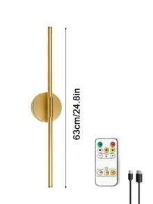 50/63/71cm High-End Magnetic Strip Wall Light, Remote Control Dimmable & Color Temperature Adjustable, Type-C Rechargeable No-Drill Wireless Wall Lamp, Gold Modern Linear Wall Light, Suitable For Bedroom, Living Room, Study, Staircase Decoration - Multicolor - View 13