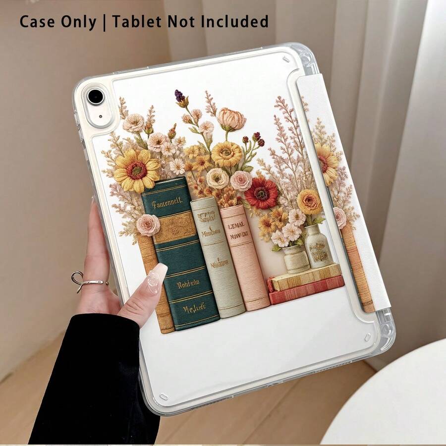 壓克力水晶平板保護殼,附手繪植物與書籍圖案,含支架,適用於 Honor 8/9/10、Honor GT 11.5inch/X8/X8A/X9/X8Pro/X9Pro/V9/V8 Pro 及其他型號,適用於 MatePad Se 11inch/MatePad 11inch/11.5inch、MatePad Pro 及其他熱門型號,亦適用於小米、Apple 10代/11代 - 款式2 - 查看 1