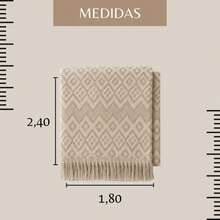 Premium Oasis Double Sofa Throw With Fringe And Super Comfortable Geometric Texture - 2.40x1.80m - Sand - View 10