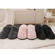 Plush-Lined Slippers, Sizes 27 To 44, Non-Slip, Comfortable And Warm. - Black - View 2