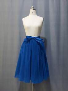 65cm 4-Layer Tulle 1-Layer Lining Petticoat With Decorative Waist Belt - Multicolor - View 23
