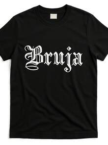 Gothic T-Shirt - Mexican Day Of The Dead Theme - Quick-Drying Cotton Short-Sleeve T-Shirt - Black Background With White Lettering - Unisex Crew Neck T-Shirt, Suitable For Everyday And Festive Wear On Halloween And Day Of The Dead - Machine Washable, Latin Culture Gift, Vintage Design, Durable Material, A Must-Have For Festivalgoers - Basic And Versatile. - 黑色 - 查看 6