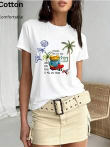 Women T-Shirts - 白色 4 - 查看 3