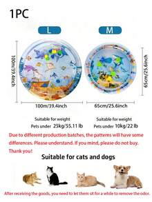 Alfombrilla de agua redonda/cuadrada para juego de gatos, cama de agua para mascotas, esterilla de enfriamiento de verano para gatos/perros, oasis de agua para juego de animales, esterilla de cama de agua, refrescante y cómoda - Multicolor - Ver 2