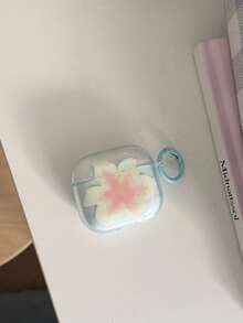 Niche Semi-Transparent Pink & Blue Flower Protective Case For AirPods Pro 3rd Gen, Bluetooth Earphone Case For AirPods 2nd/4th Gen - Blue - View 4