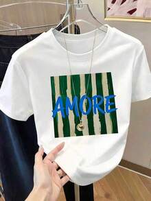 Mexican Basic Women's Casual Shirt With Print, Short Sleeves, Round Neck, Local Spring/Summer Urban Fashion. New Release - 白色 - 查看 7