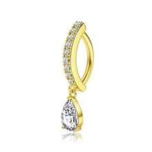 1 chiếc khuyên rốn/khuyên xỏ rốn kiểu dáng hỗn hợp mạ vàng, mặt dây chuyền hình chữ Z đính đá, hình giọt nước và hình vuông mắt mèo, trang sức xỏ rốn bằng thép không gỉ ít gây dị ứng, phù hợp để đeo hàng ngày cho nữ. - vàng - Xem 10