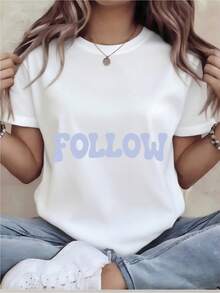 Versatile And Fashionable Short-Sleeved Crew Neck T-Shirt, Made Of 180g Pure Cotton, Plus Size For Women, Mother's Day Gift, Sizes L-5XL - Fun Printed T-Shirt For Women - Casual Short-Sleeved Top, Crew Neck, Loose Fit, Machine Washable, Comfortable For All Seasons, Suitable For Casual Wear. | Loose Fit | Durable Print, Suitable For Various Holiday Gifts - Unisex, Ideal For Casual Daily Outings, Short-Sleeved Summer T-Shirt, Retro Y2K Print T-Shirt. - 白色 - 查看 6