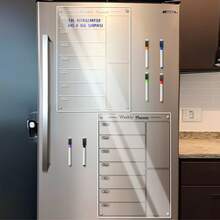 3 Colors Available Acrylic Refrigerator Magnetic Weekly Planner Board, Erasable Schedule Memo Planning Chart, Home Kitchen Office Transparent Message Board, Back To School - Multicolor - View 3