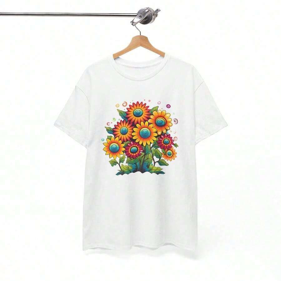 High-Quality Plus-Size T-Shirts, "Spread Love, Not Hate" T-Shirt | Boho Hippie Peace T-Shirt | Positive Vibes Shirt | Unisex Versatile Items | Crew Neck | 100% Cotton | Soft Fabric | Short Sleeve - 白色 - 查看 1