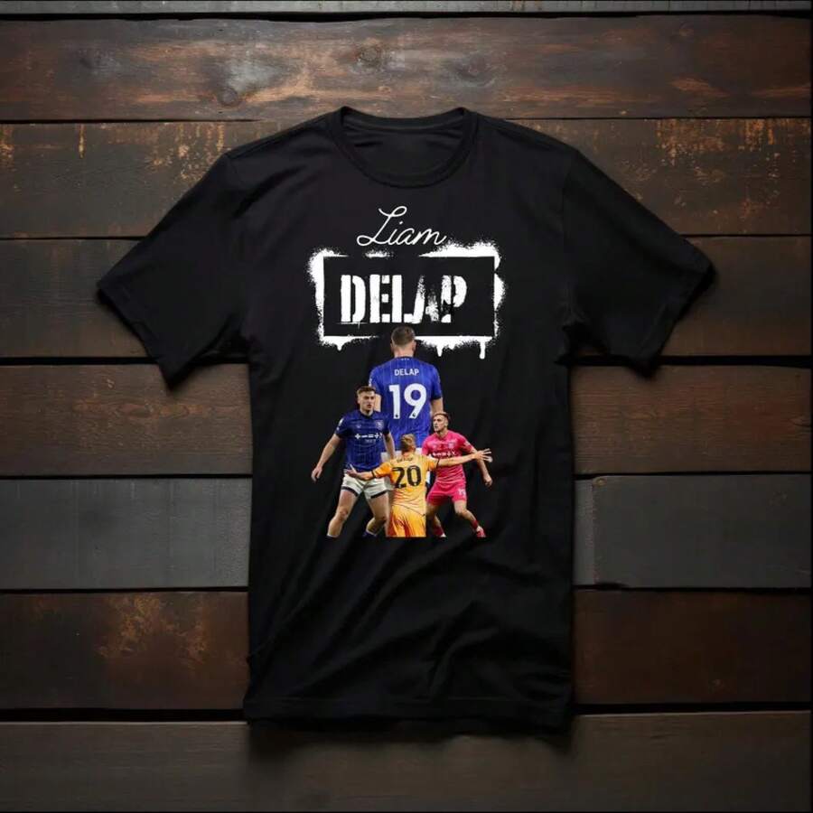 Liam Delap Football Graphic T-Shirt, Football Fan Clothing - 黑色 - 查看 1