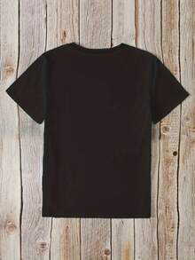 Plus Size - Plus Size - 0-8XL Plus Size Fashion Casual Printed T-Shirt Women's Clothing, Modern Base Layer Daily Outing Casual Wear For All Seasons Comfortable Fit Short Sleeve T-Shirt Multicolor Available Funny Women's T-Shirt Holiday Gift Plus Size Women - 黑色 - 查看 2