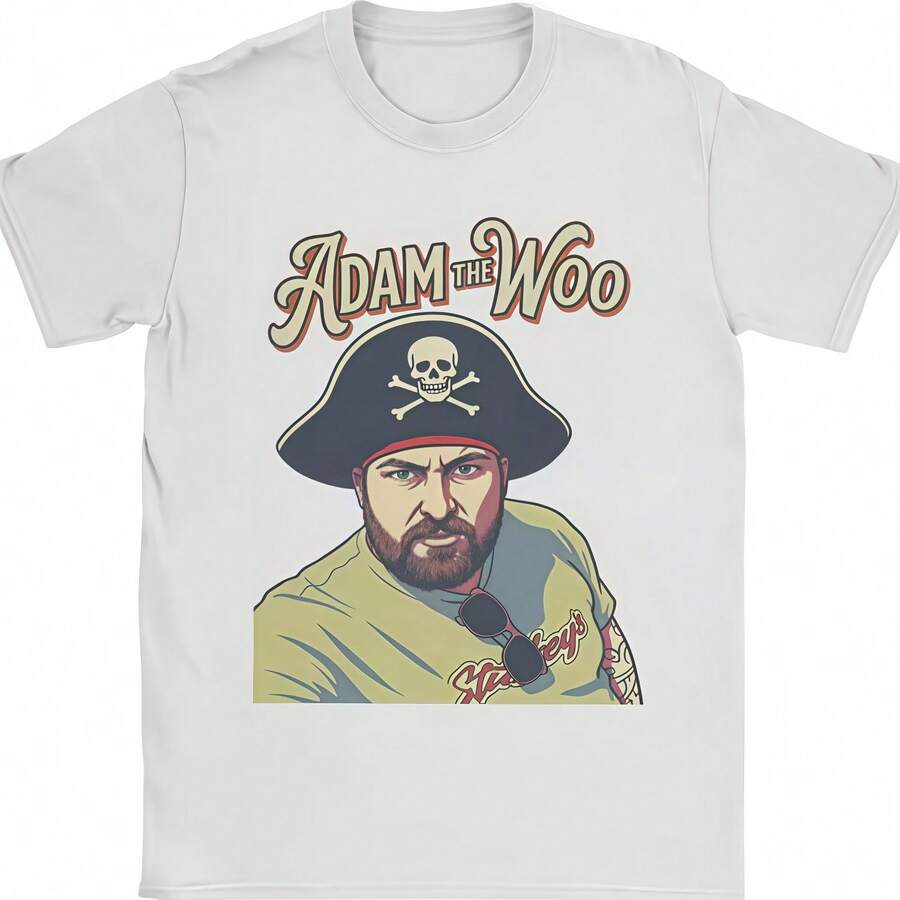 Camisetas divertidas de Adam-the-Wooo para hombre, camisetas 100% de algodón con cuello redondo, camisetas de manga corta, ropa de verano - Blanco - Ver 1