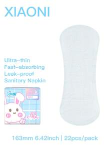 XIAONI 163mm Toallas sanitarias ultra delgadas para uso diario de mujeres, almohadillas sanitarias mini sin fragancia y amigables con la piel, suaves y transpirables, empacadas individualmente en paquetes pequeños, forros sanitarios cómodos y ajustados, 22/44/88 piezas - Ver 14