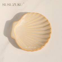 SIQIZHOU 1pc Ceramic Seashell Storage Tray, Children's Bedroom Decor Jewelry Tray, Cute Exquisite Jewelry Display Box, Home Decoration Ornament, Ring Tray, Photography Prop, Ins Style Jewelry Nail Display Dish, Bowknot Storage Tray - Nordic Style - View 9