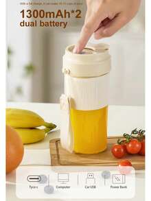 Blender Portabel, Gelas Juicer Ukuran Pribadi, Blender Buah Nirkabel Isi Ulang, Cocok untuk Rumah, Perjalanan, Berkemah, dan Aktivitas Luar Ruangan - 350 ml - View 11