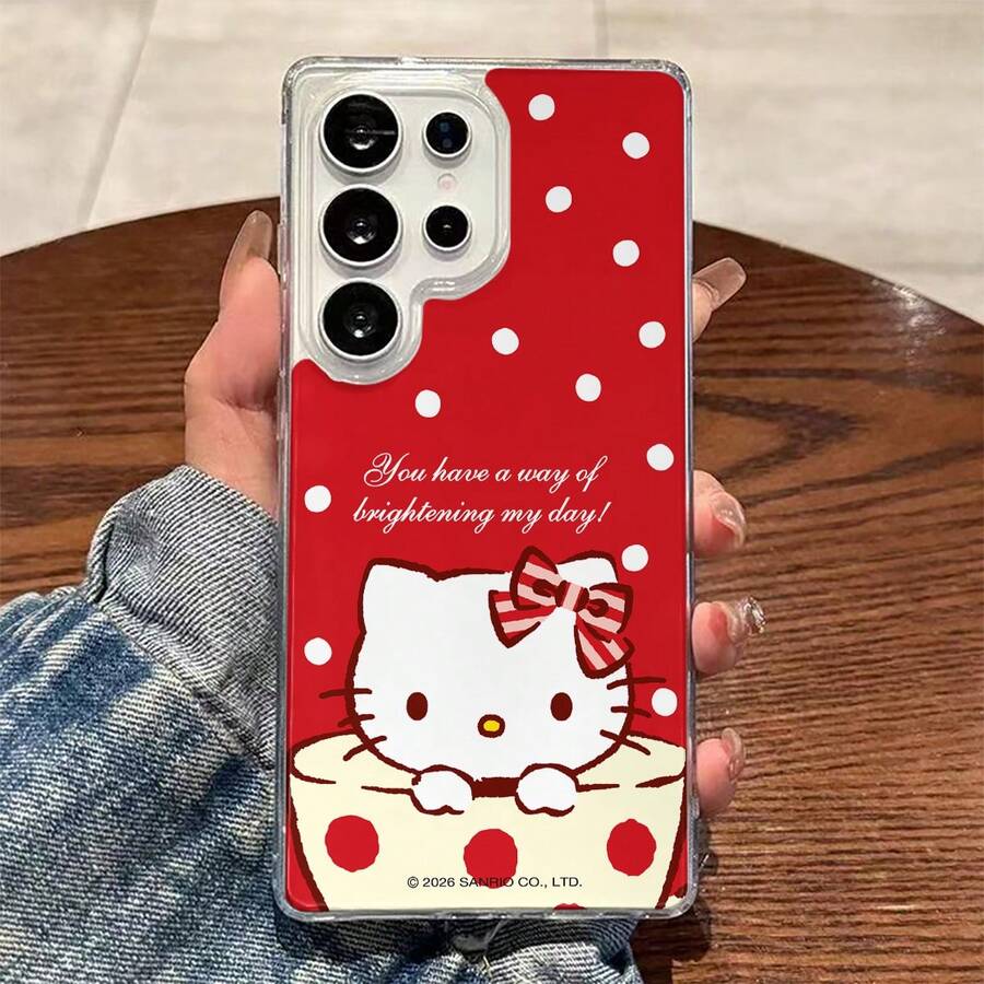 三丽鸥 Hello Kitty 复古红色波点手机壳,印有励志语录和偷看的 Kitty 图案,磁吸透明设计,适用于三星 S26 Ultra/S26 Edge/S26 Plus/S26/S25 Ultra/S25 Plus/S25/S25 Edge/S24 Ultra/S24 Plus/S24/S24 FE/S23 FE/S23 Ultra/S23 Plus/S23/S22 Ultra/S22 Plus/S22/A07/A06/A15/A16/A17/A25/A26/A35/A36/A37/A54/A55/A56/A57 女友 - 無色 - 查看 1