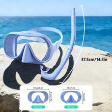 Adult Snorkeling Set, Includes 180° Tempered Glass Anti-Fog Mask, Wet Snorkel, Unisex - Multicolor - View 5