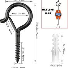 30pcs Heavy Duty Metal Screw Hooks, Suitable For Indoor & Outdoor Use - Great For Hanging Plants, LED Lights, Wind Chimes And Garage Decor - Multicolor - View 5