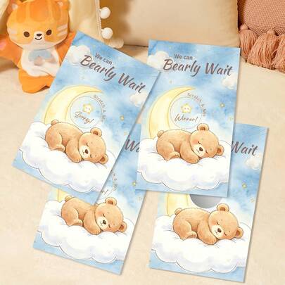 20/40 buc. carduri de joc pentru baby shower cu ursuleț drăguț, cu câmp de răzuire, ușor și amuzante, pentru dezvăluirea genului bebelușului, accesorii perfecte pentru petrecere și cadouri pentru oaspeți