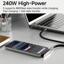 Olaf 15cm 240W Type-C 轉 Type-C 短快充線 6A PD3.1 USB-C 數據線，相容 iPhone 15 16 17 行動電源 - 彩色 - 查看 9