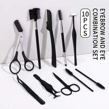 MONKIDS 6/10pcs Eyebrow Grooming Kit, Includes Eyebrow Scissors, Tweezers, Eyebrow Razor, Steel Comb, Scissors, Stainless Steel Eyebrow Trimmer, Micro-Distance Anti-Scratch Design, Makeup Tool Set Suitable For Beginners - Multicolor - View 3