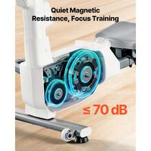 Quiet Magnetic Rowing Machine With 16 Adjustable Resistance Levels, Foldable Rowing Machine For Home Use With Double Slide Rails & LCD Monitor, Bluetooth App Compatible, 158 Kg Weight Capacity - Magnetisch Kompakt Weiß - View 5