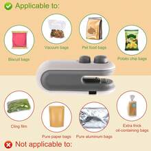 Mini Portable Electric Sealing Machine, USB Rechargeable, Sealer And Bag Opener With Magnetic Function For Fridge, Suitable For Outdoor Picnic, Travel, Camping Food Preservation, Compact And Convenient To Carry - A - View 7