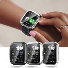 3Pcs Screen Protector & Protective Case For Bip 6, Soft TPU Electroplated Edge Full Coverage Anti-Scratch Watch Cover - Black/Transparent/Silver - View 8