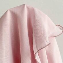 Vestido mini de verano con cuello halter, espalda descubierta y volante en el bajo, de color liso y sencillo para mujer - Rosa - Ver 5