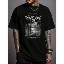 2026New Summer Collection:Men's Casual T Shirt,Printed With Letters And Cartoon Patterns,Round Neck,Short Sleeve,Emosale Women's Style,Summer T Shirt,Black Top - Black - View 2