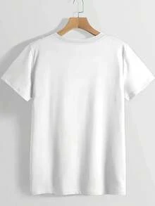 Plus Size T-Shirt With Natural Glitter American Flag, With Glitter Text And Shimmering "USA" Inscription, Soft Round Neck And Short Sleeves, Lightweight And Breathable, Suitable For July 4th Independence Day, Casual Wear, Ideal For July 4th Independence Day. - 白色 - 查看 3